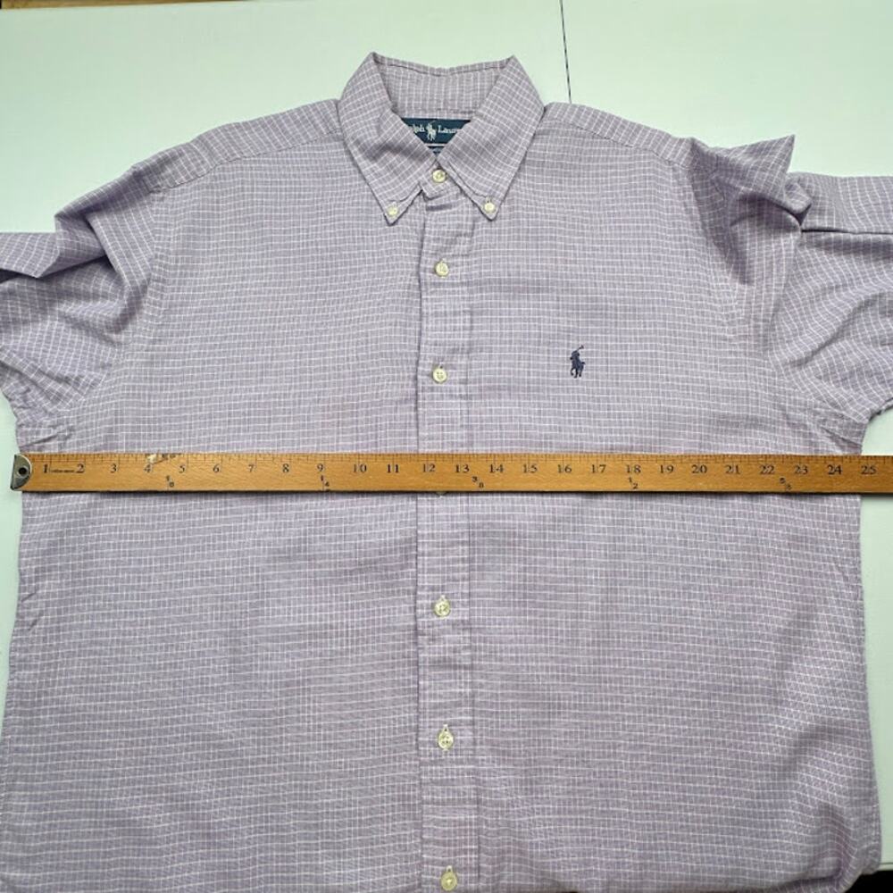 Ralph Lauren Shirt Mens 15 1/2-33 Purple Long Sleeve Button Up Yarmouth Preppy - Picture 8 of 11